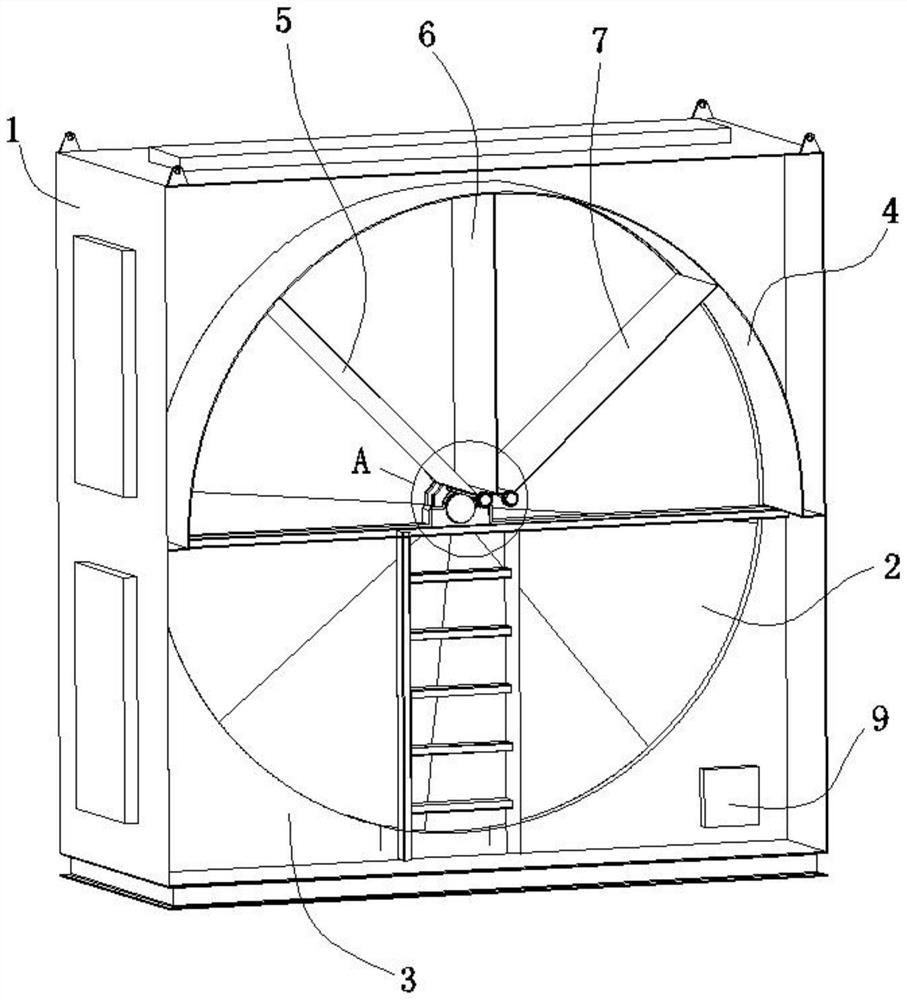 Rotating wheel device capable of adjusting area ratio and method for adjusting area ratio of rotating wheel