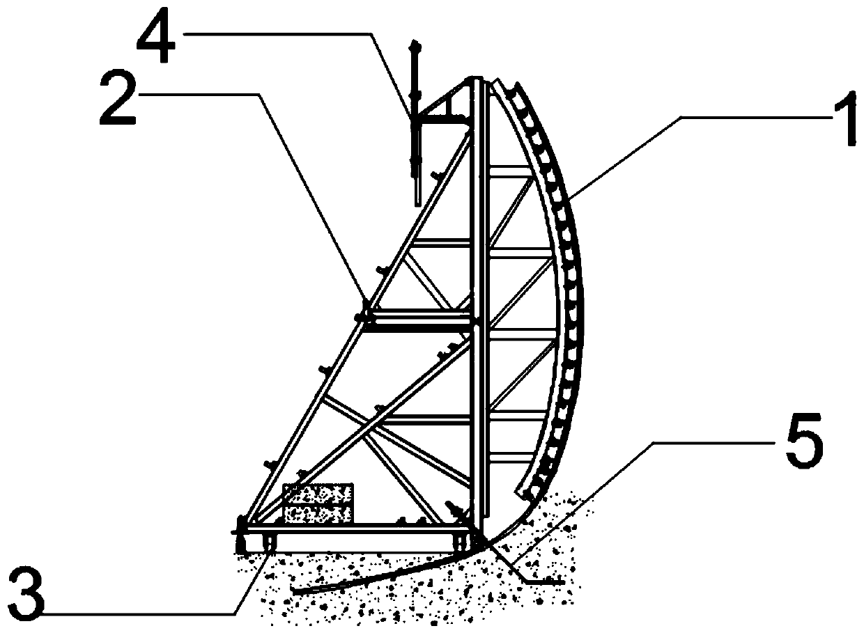 Irregularly widened arched section tunnel construction device and construction method
