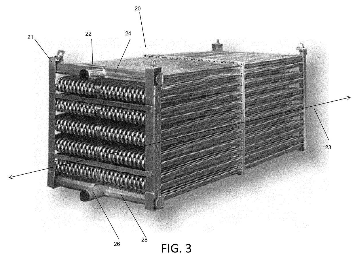 Evaporative refrigerant condenser heat exchanger