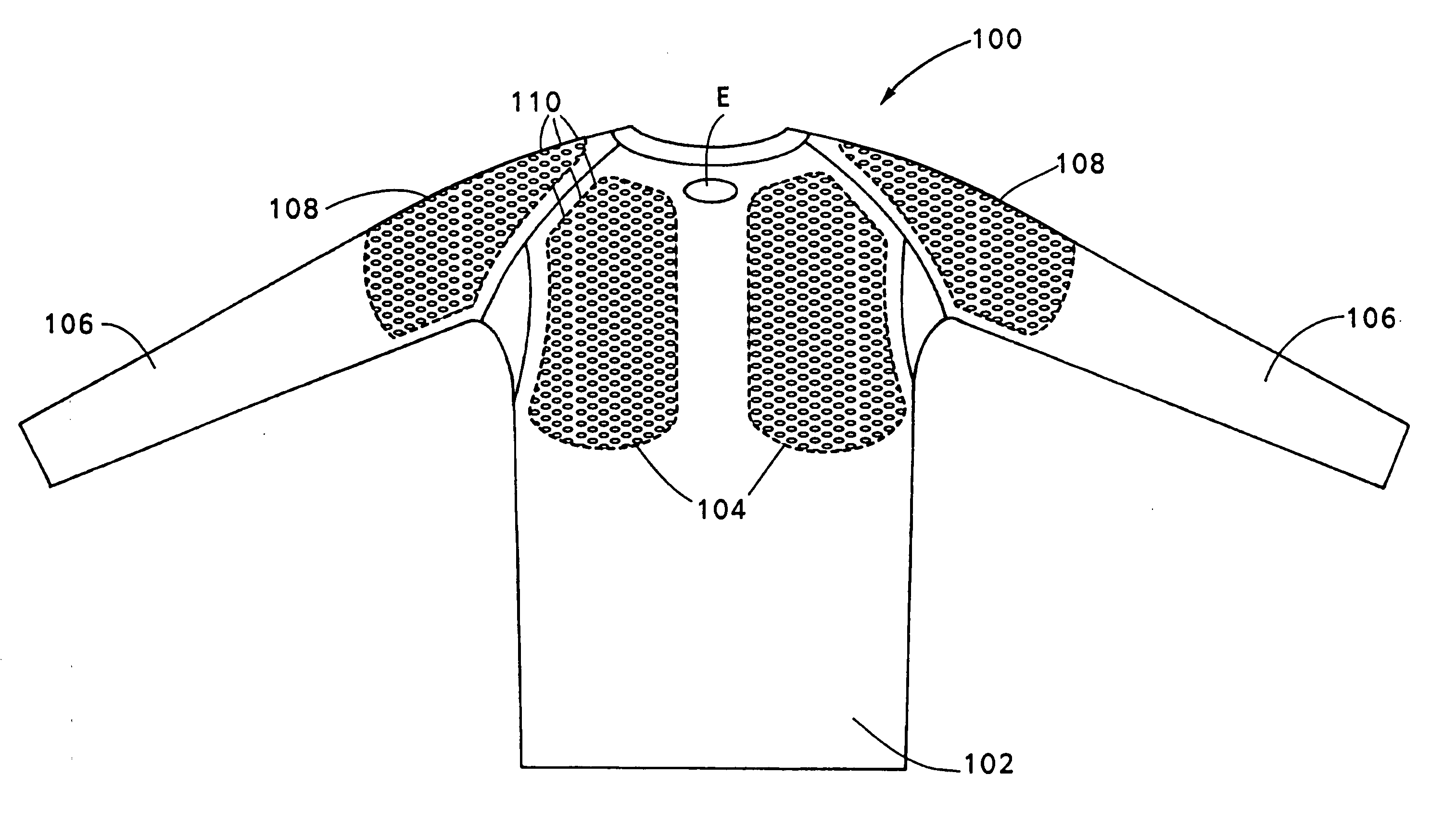 Garment having improved contact areas