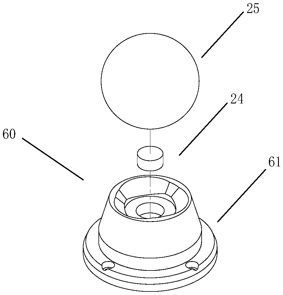 A measuring instrument and measuring method for the distance between two sphere centers in space