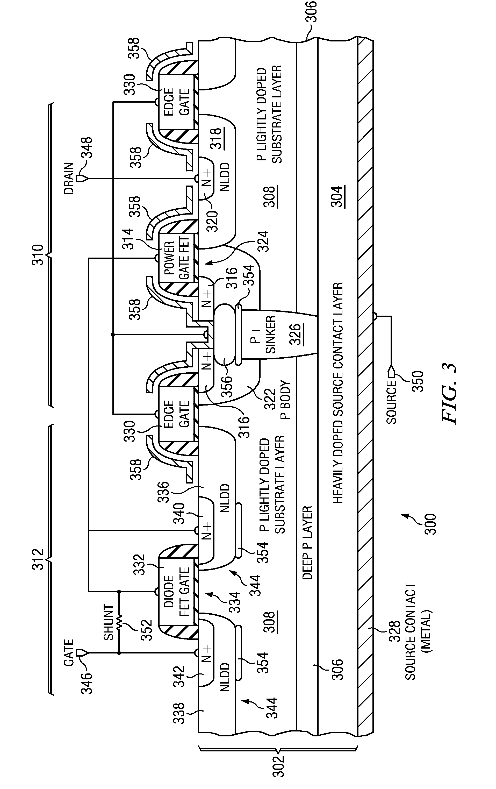 Power mosfet with integrated gate resistor and diode-connected mosfet