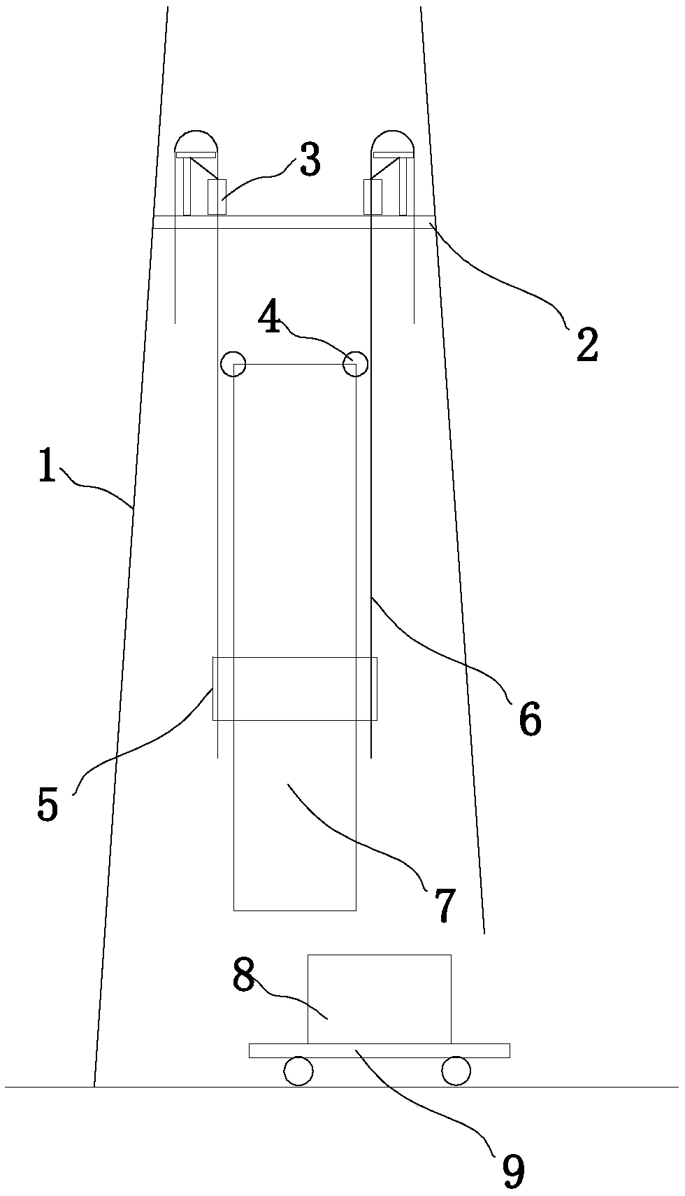 Hydraulic lifting and upside-down construction method for internal steel tube of chimney