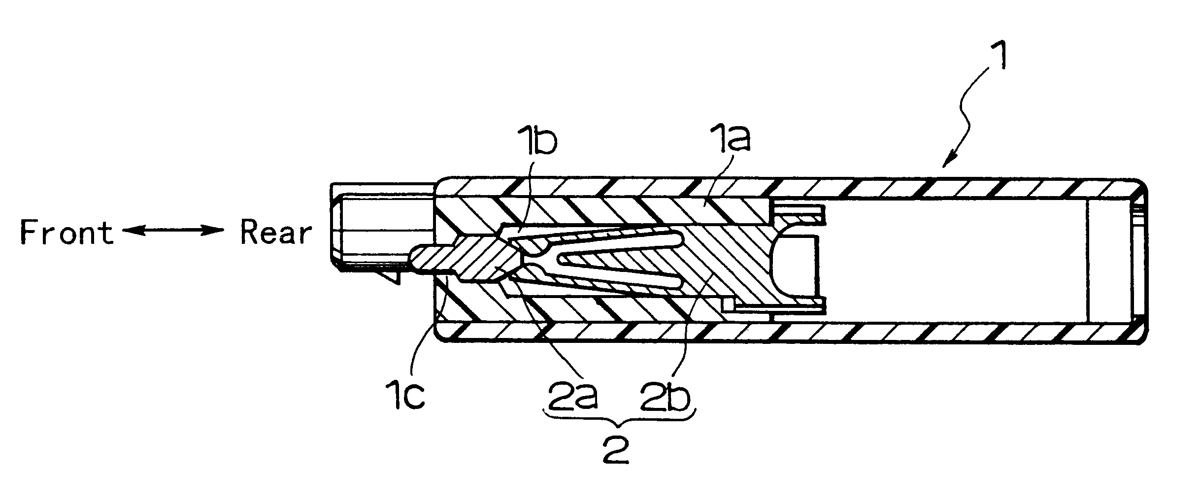 Electric connector having depressible contact pieces capable of conveying a relatively large current