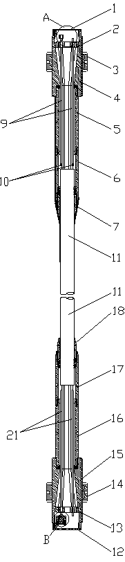 Inhaul cable structure capable of being filled with dry air and realizing method thereof