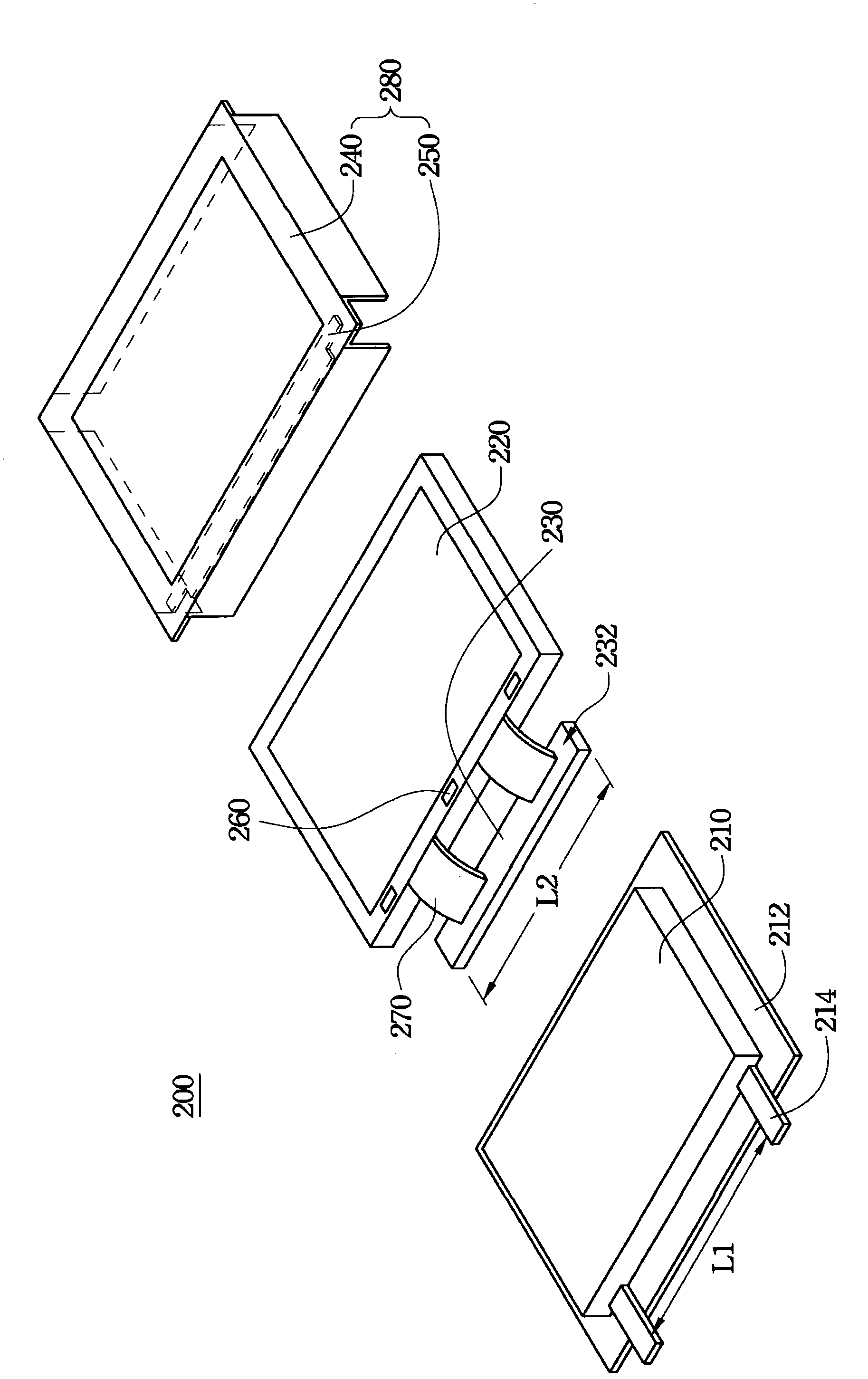 Display device and protective structure therefor