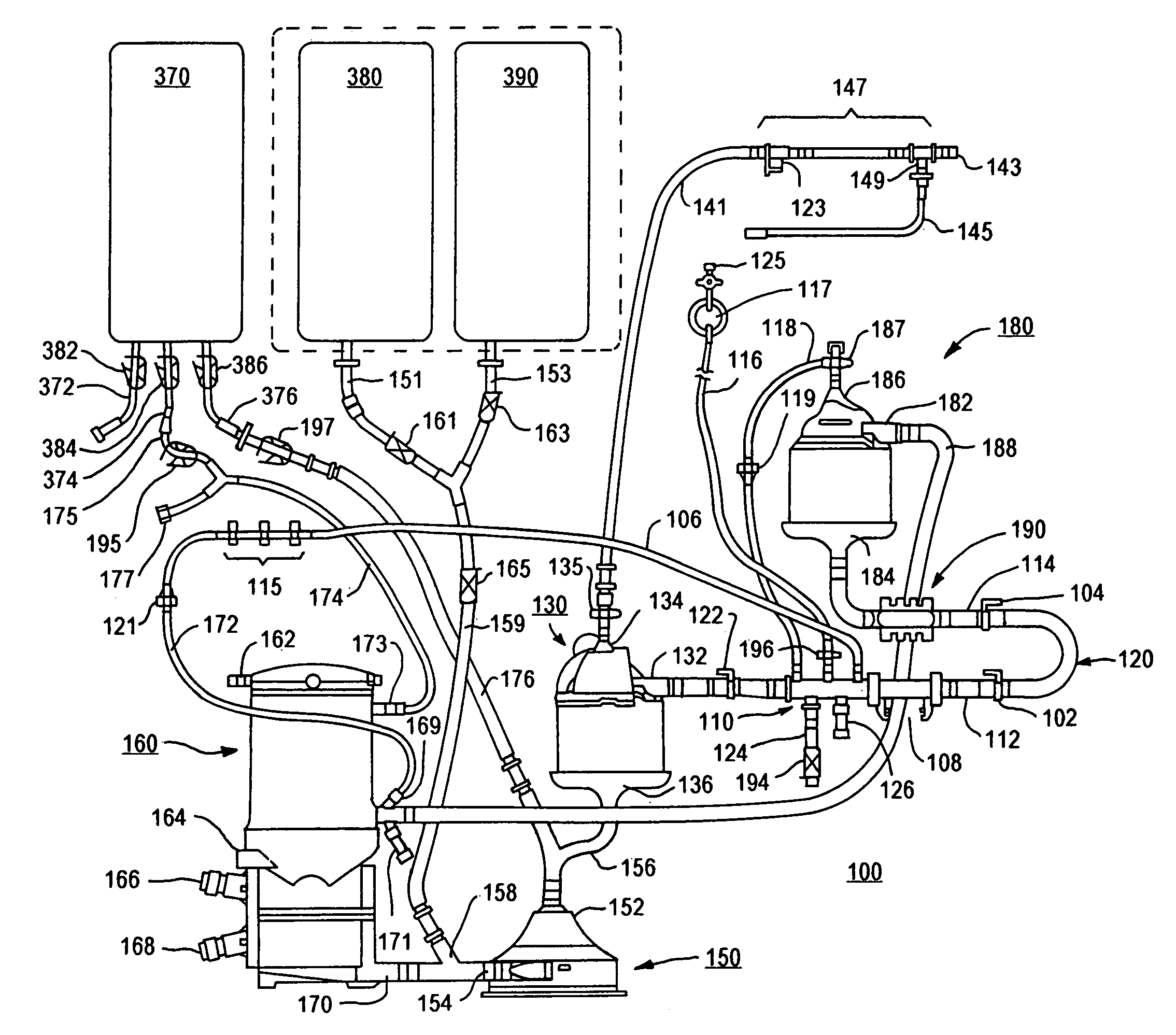 Disposable, integrated, extracorporeal blood circuit