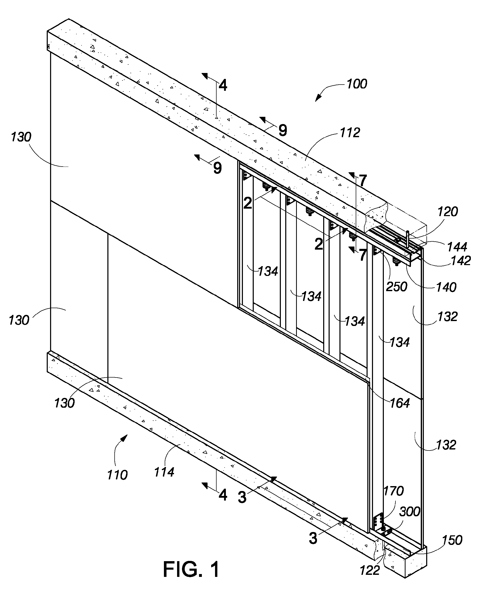 Energy absorbing blast wall for building structure