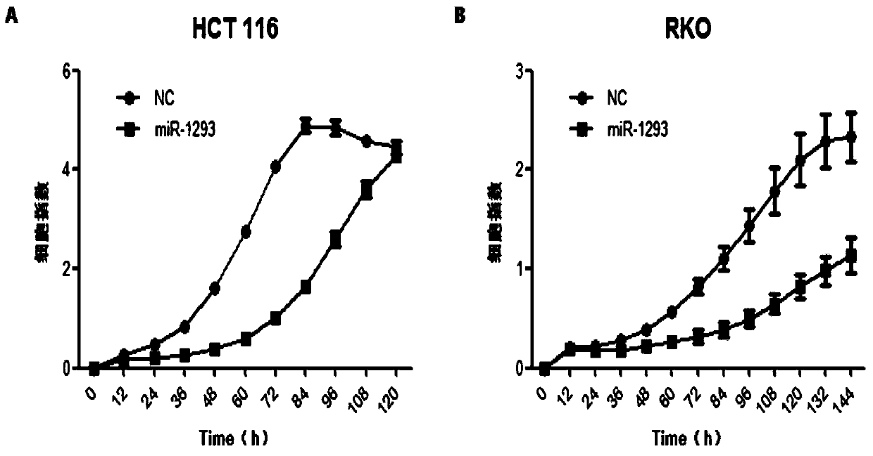 Application of miRNA-1293 in preparation of anti-colorectal tumor drug