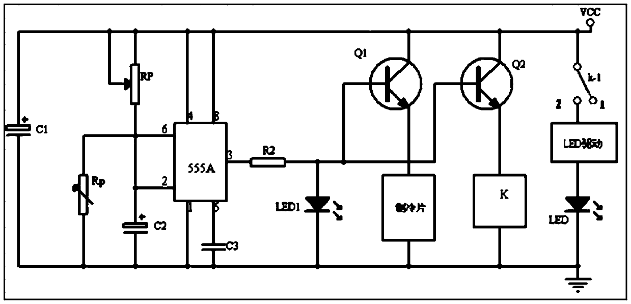 A LED light overheating protection circuit