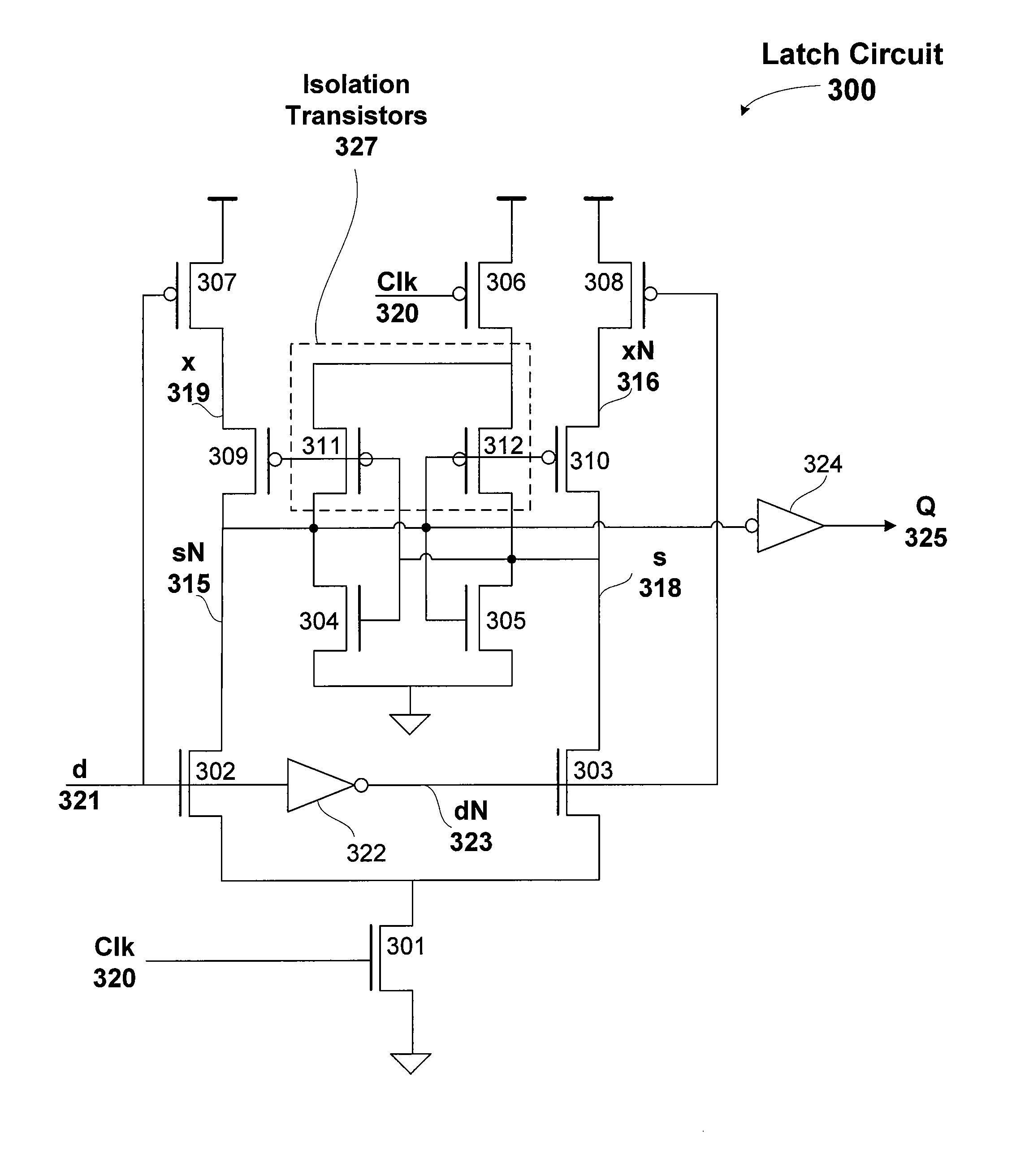 Low-clock-energy, fully-static latch circuit