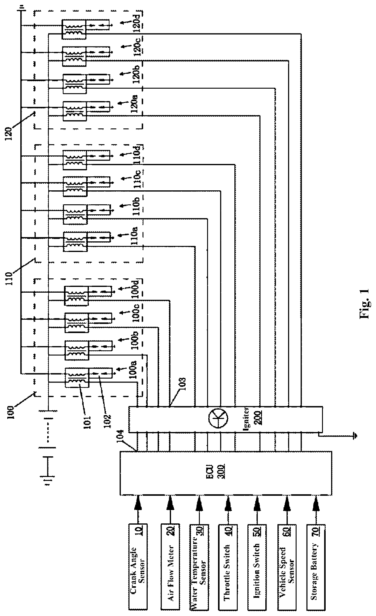 Ignition system for tandem-type hybrid vehicle