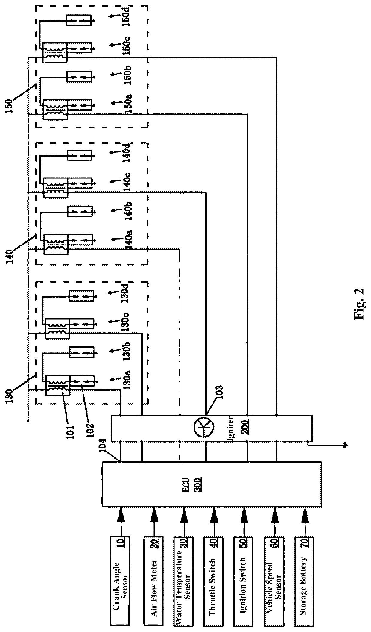 Ignition system for tandem-type hybrid vehicle