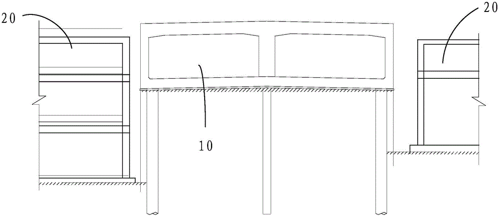Structure for shoring of foundation trench and construction method