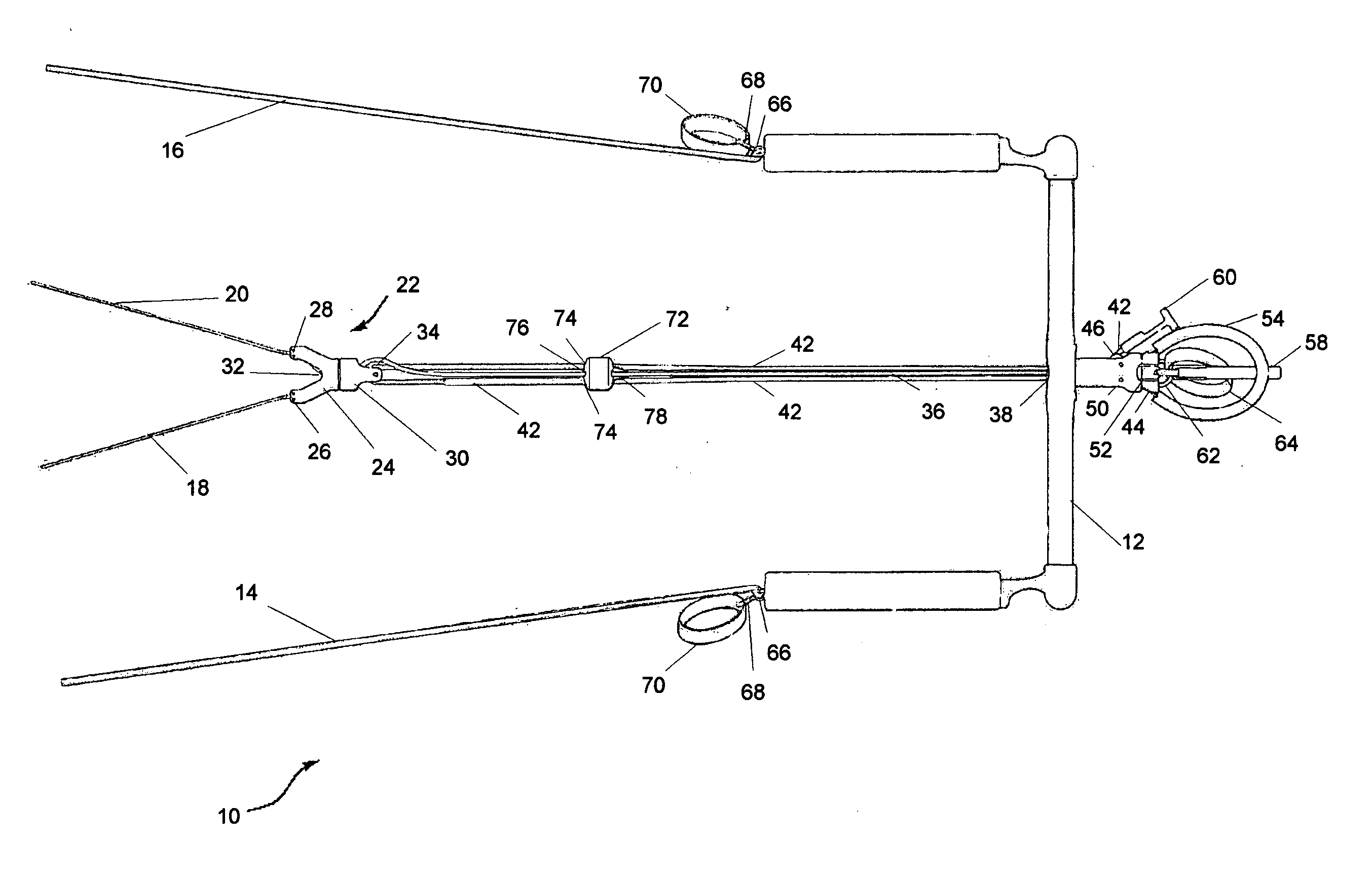 Kite control device with free rotation