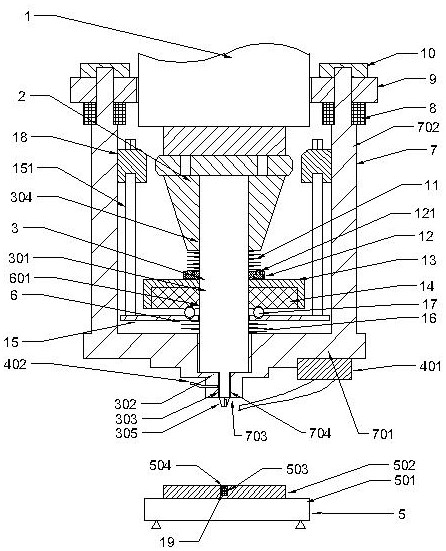 Magnetic field adjustable block rotating magnetic field auxiliary stationary shaft shoulder friction stir device