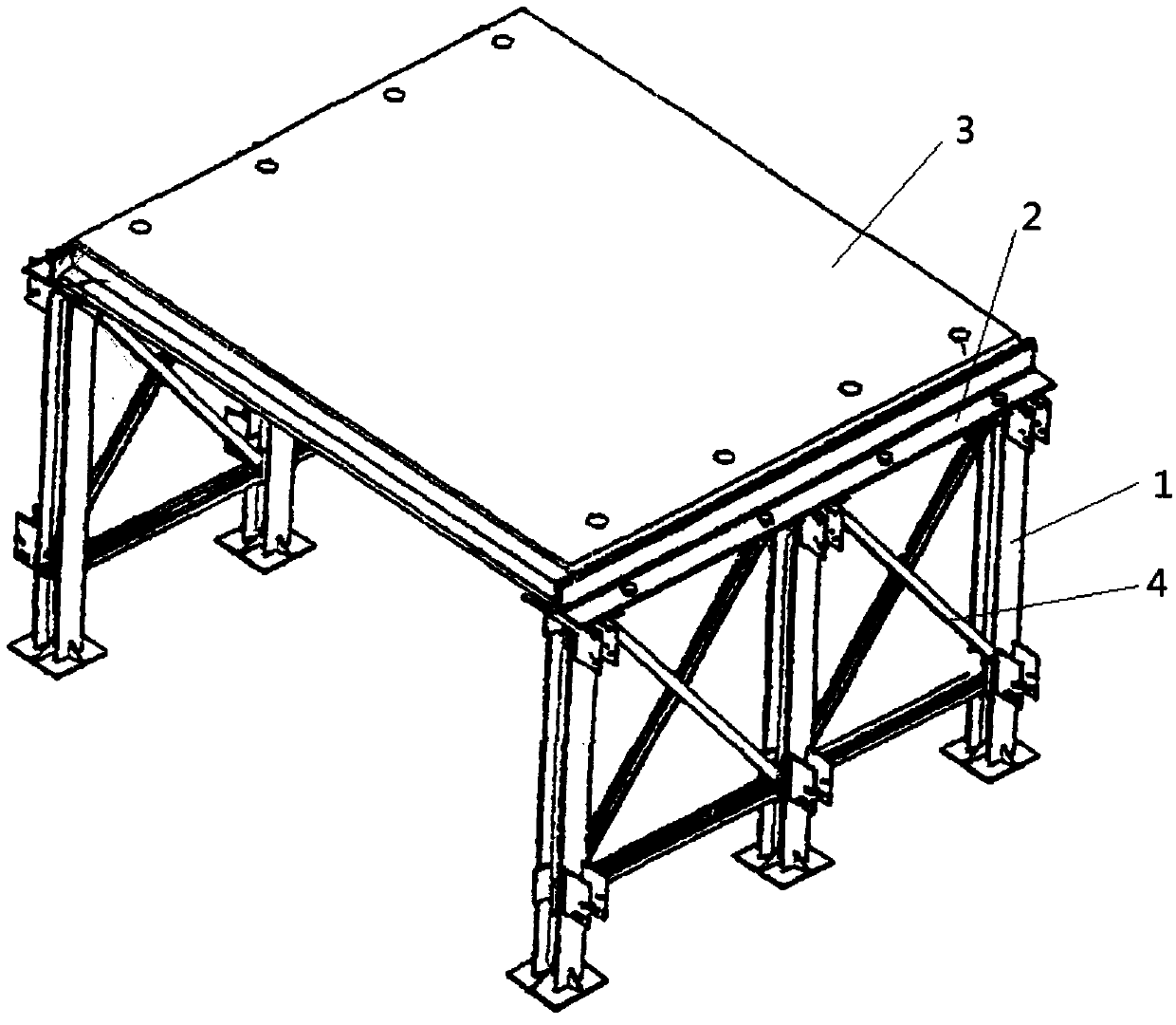 Steel three-dimensional framework unit, steel three-dimensional combined framework and application thereof