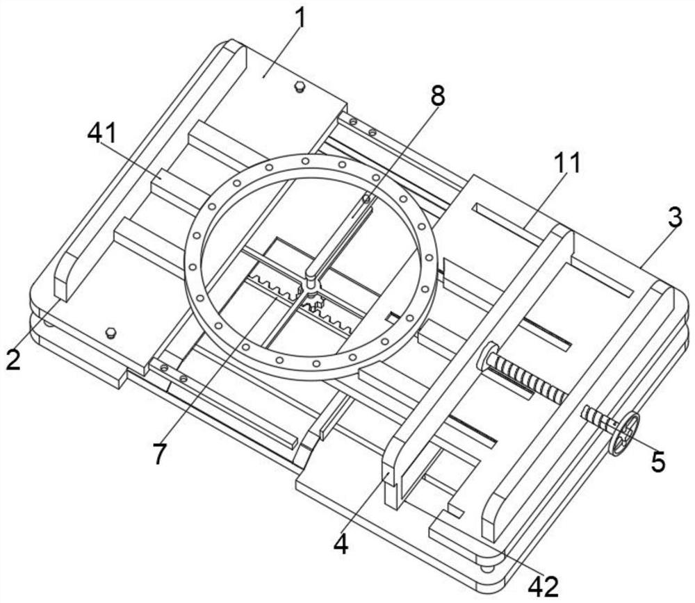 Clamping mechanism for wind power flange radial drilling