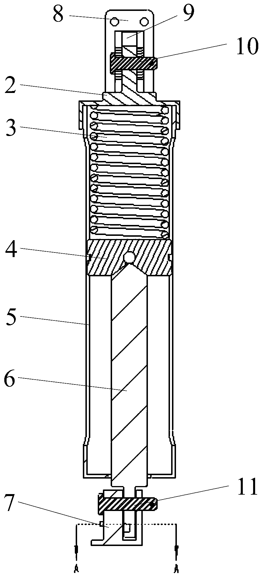 Rotary separation spring actuating device