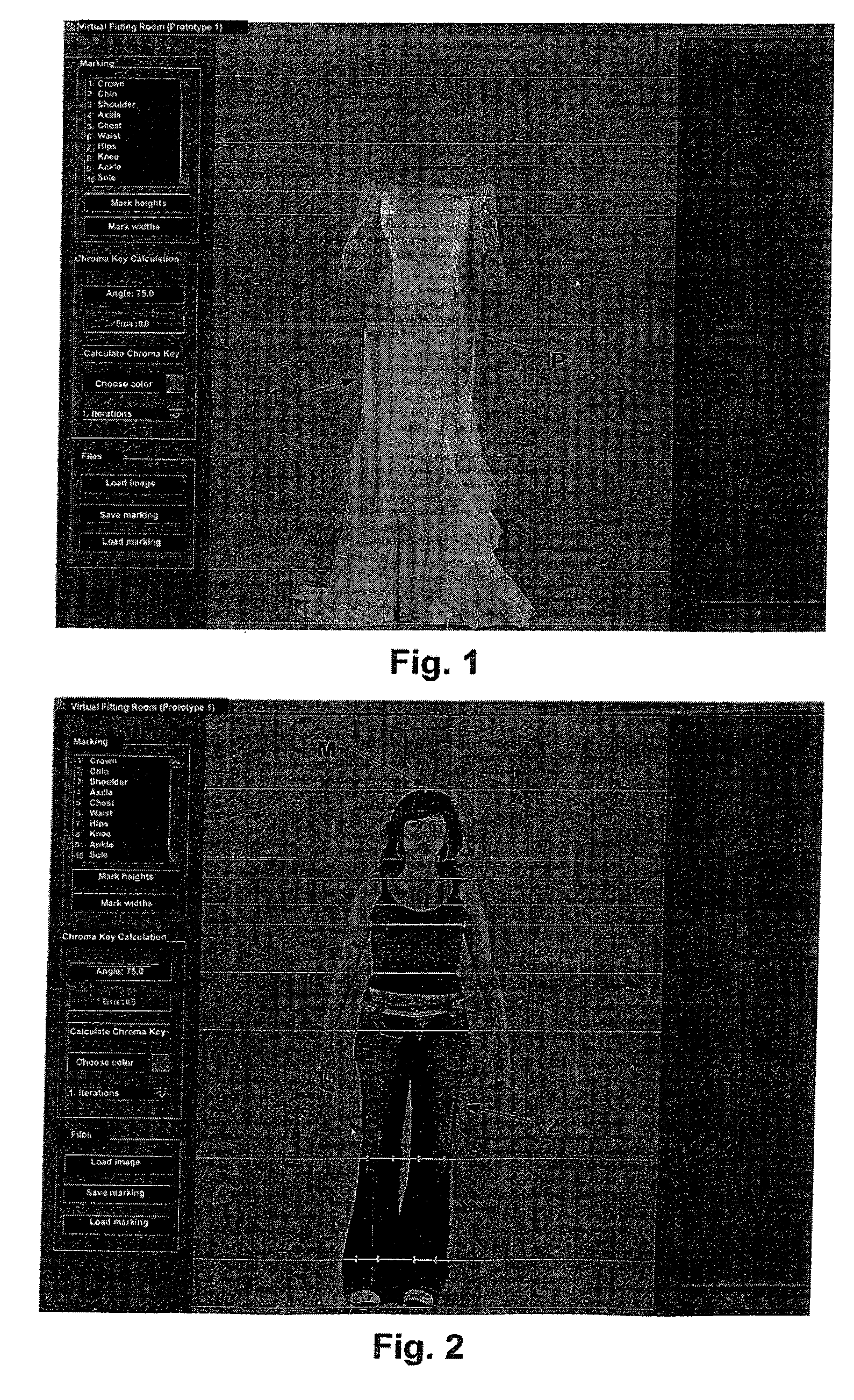 Method of Generating and Using a Virtual Fitting Room and Corresponding System