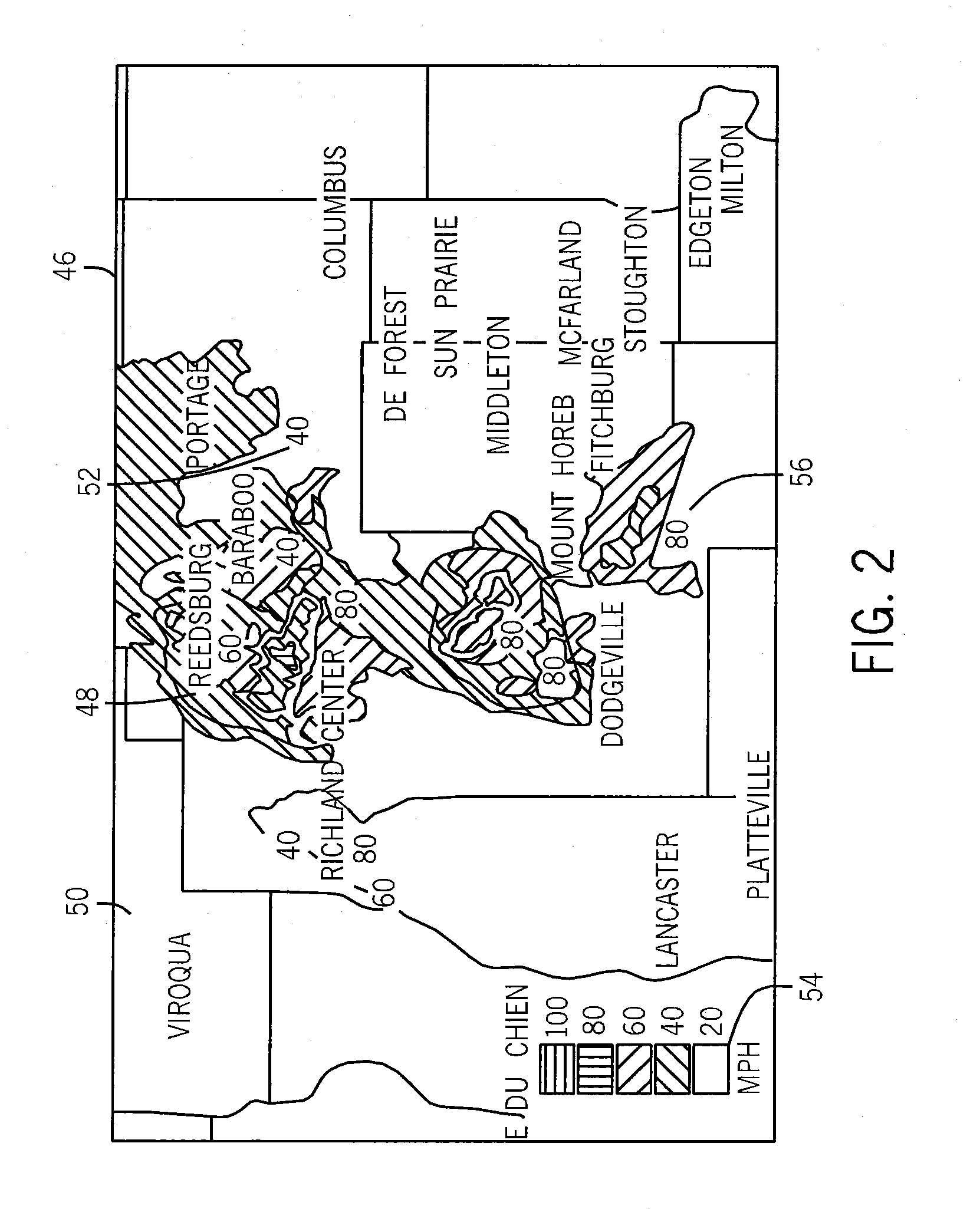 System and Method for Presenting Wind Speed Information in a Planar Representation