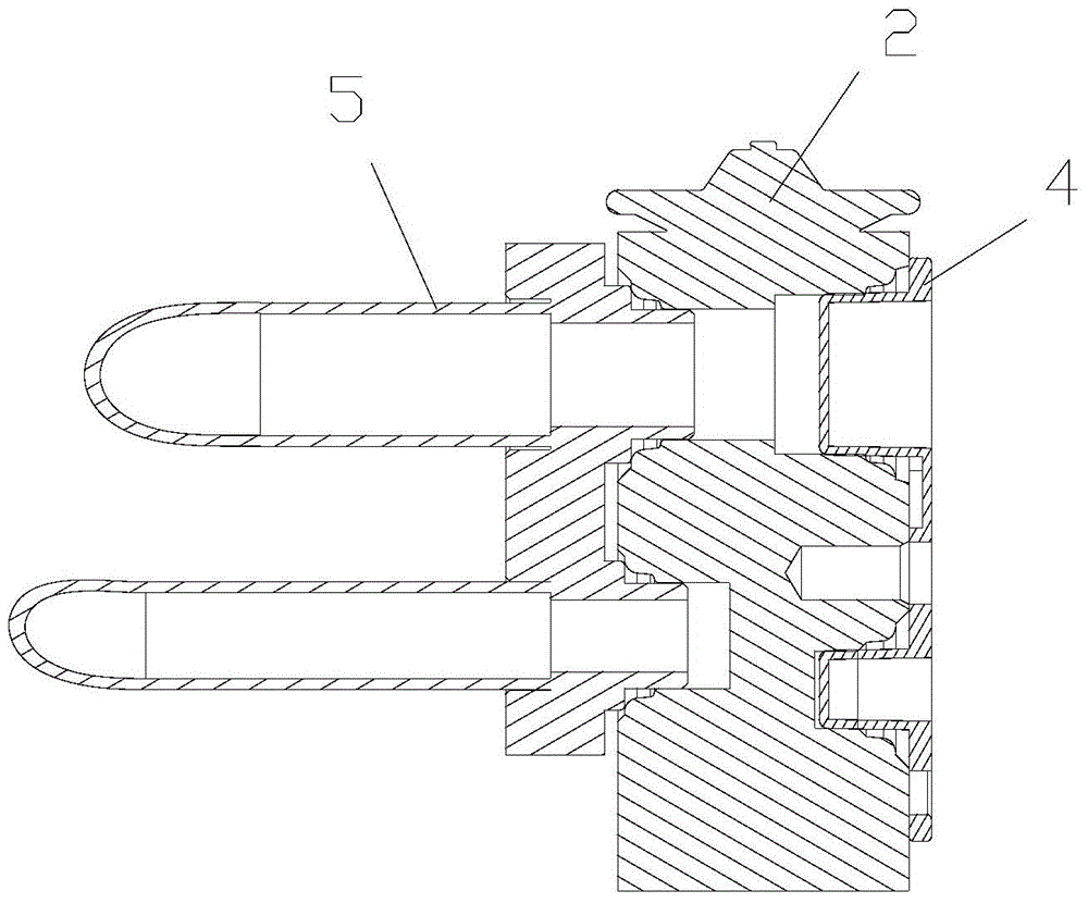 Pull ring handle construction with rigid plastic seal