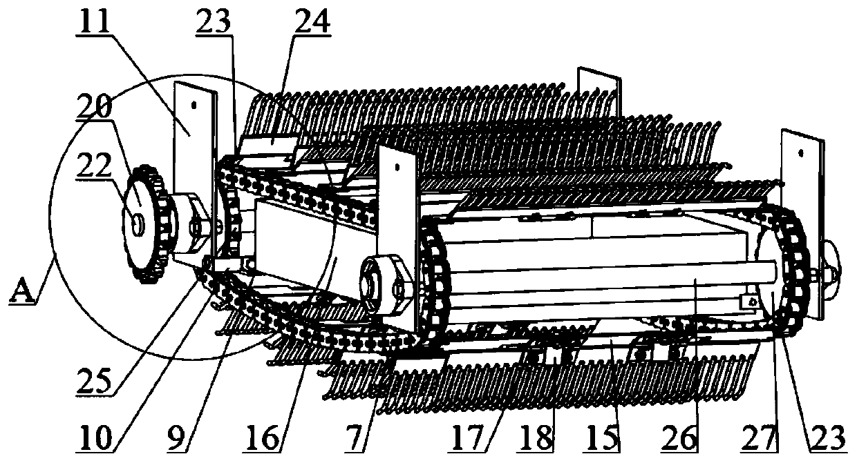 A hand-push chrysanthemum picking device