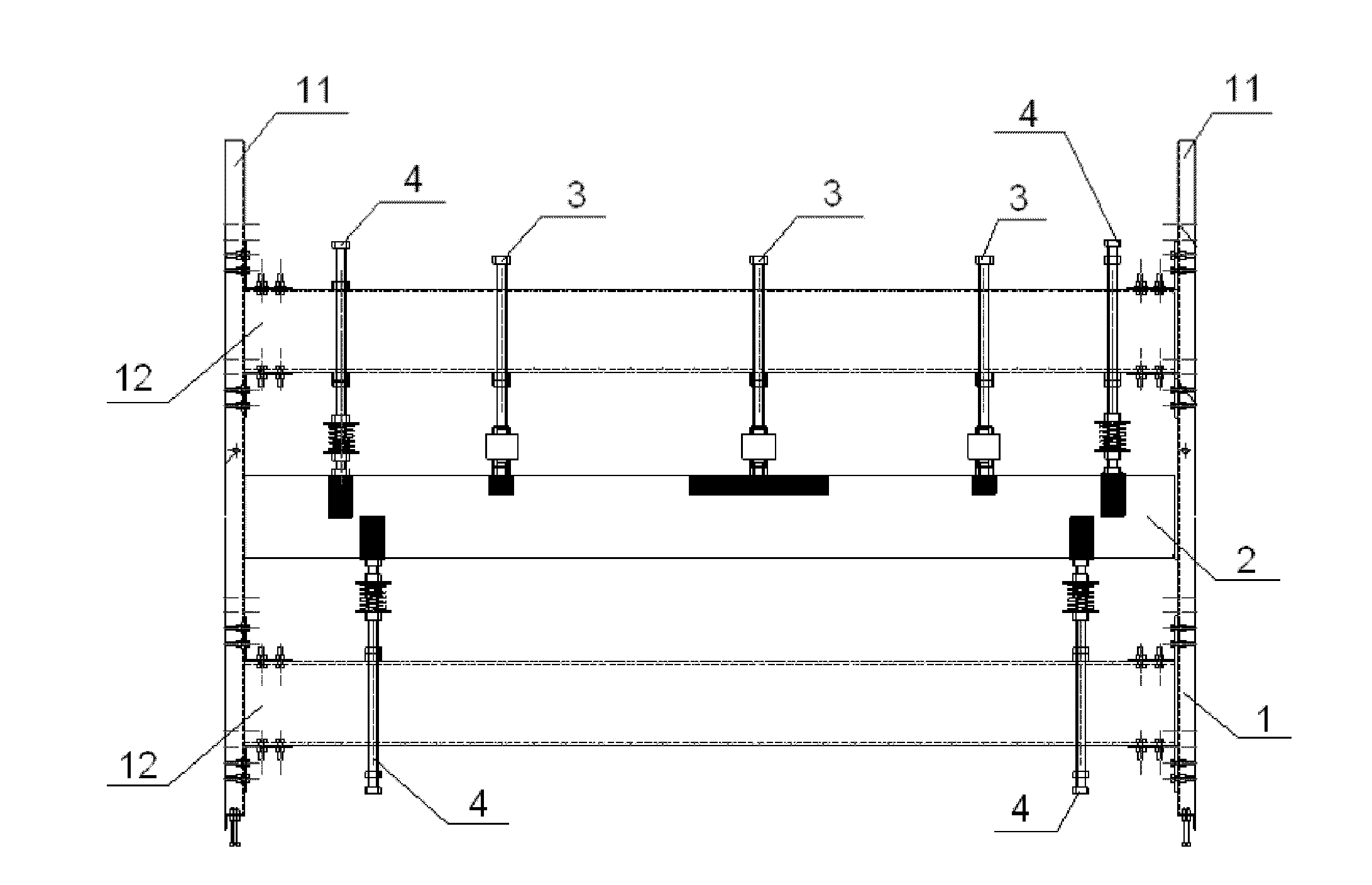 Test device of vertical structure model of shield tunnel