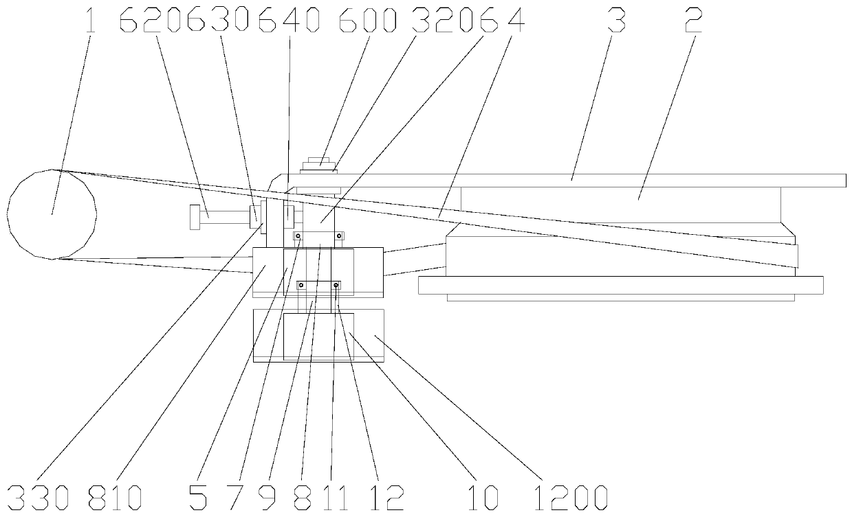 A tension device for coiler of a needle-carding machine