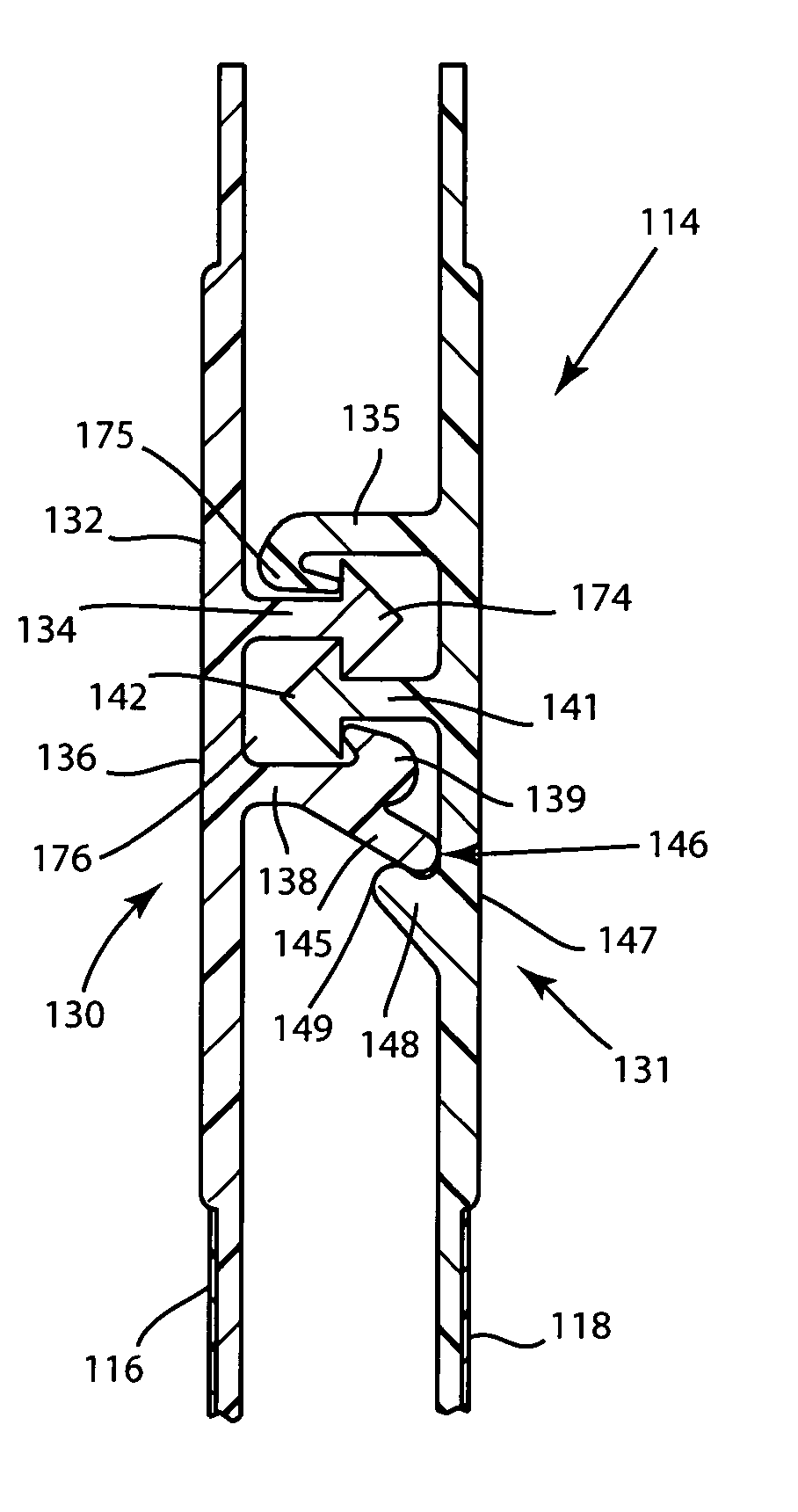 Liquid tight locking arrangement with sealing fingers