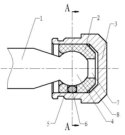 Spherical hinge structure with automatic gap compensation function