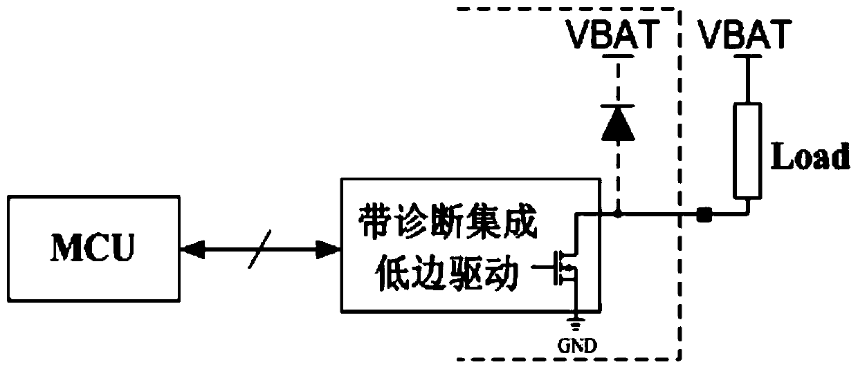 Single low-end controlled load drive circuit for vehicles