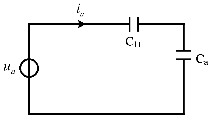 A capacitive current testing method, device and system based on different frequency phase current