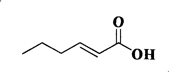 Method for synthesizing (E)-2-hexenoic acid