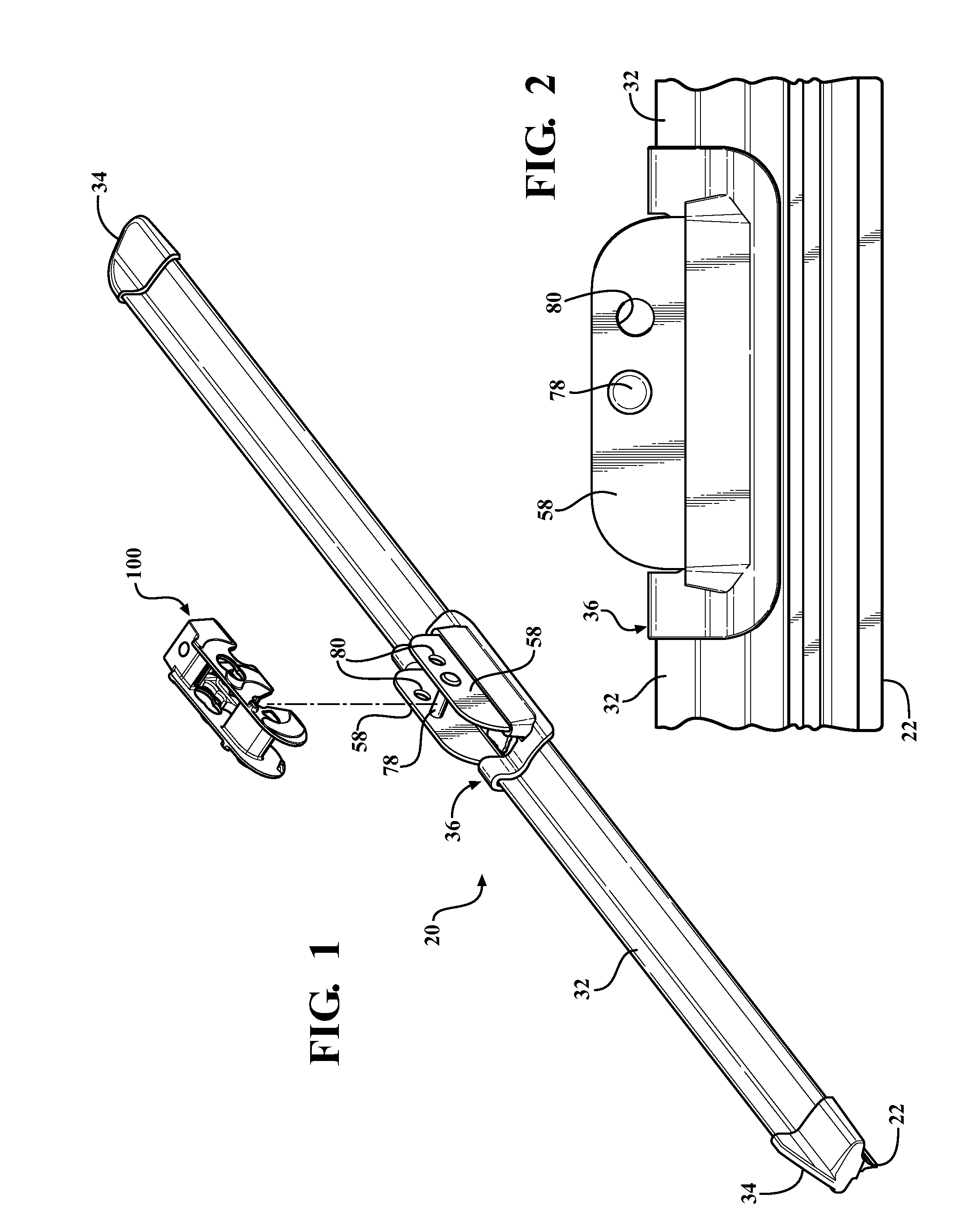 Multifunction wiper blade connector and assembly