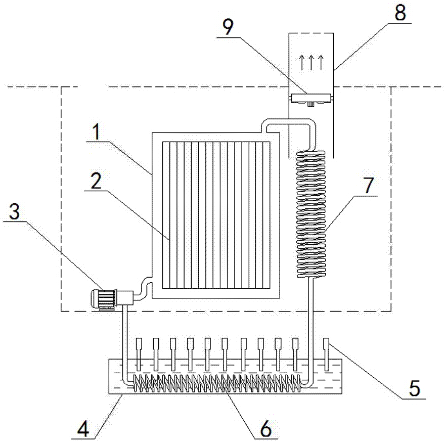 Buried oil-immersed transformer with stage cooling devices