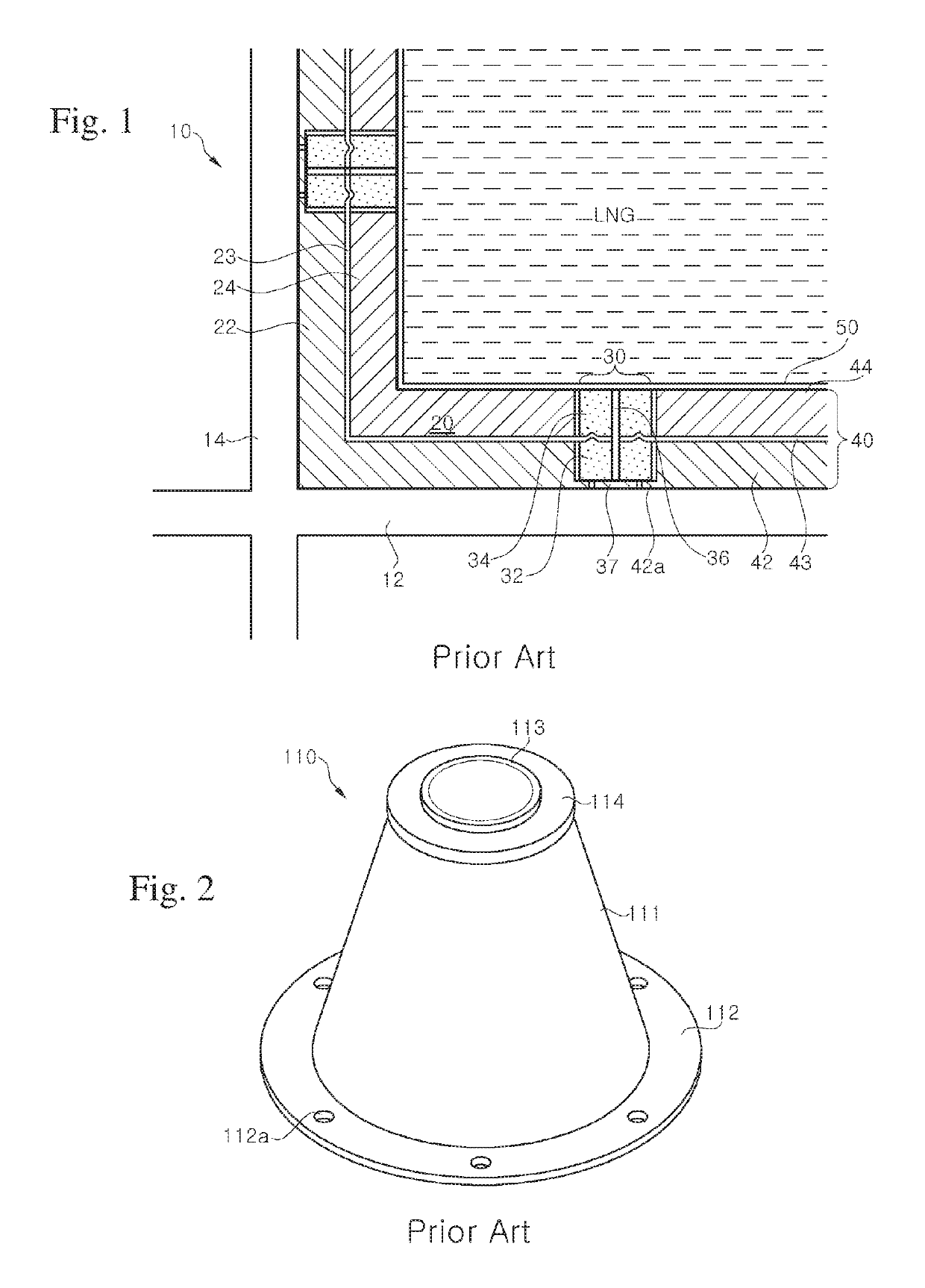 Anchor structure and LNG storage tank including the same