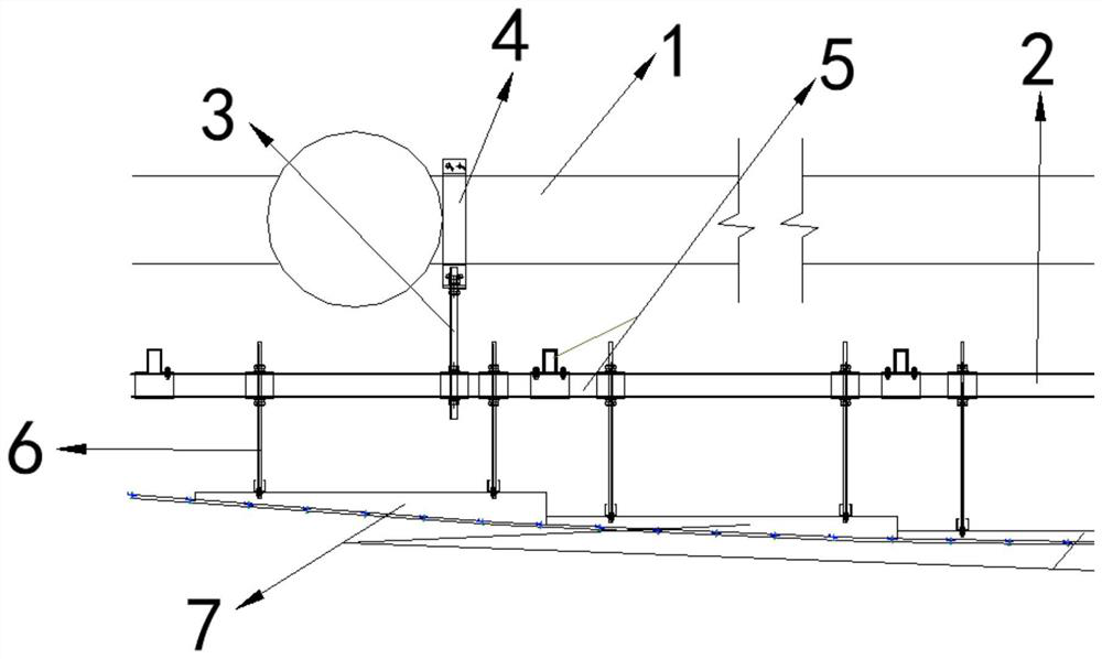 Large-span arc-shaped modeling suspended ceiling construction method