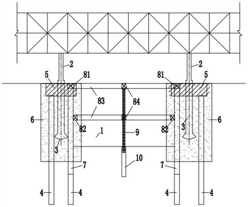 Foundation pit supporting structure serving as corridor underpinning pile foundation and construction method of foundation pit supporting structure