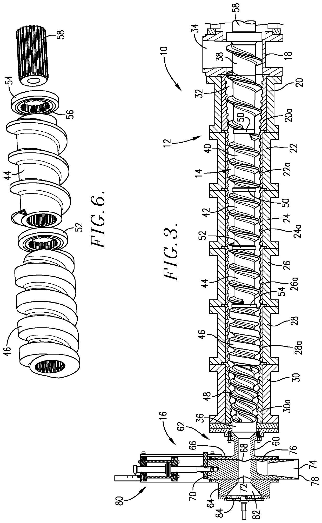 High specific mechanical energy extrusion screw assembly