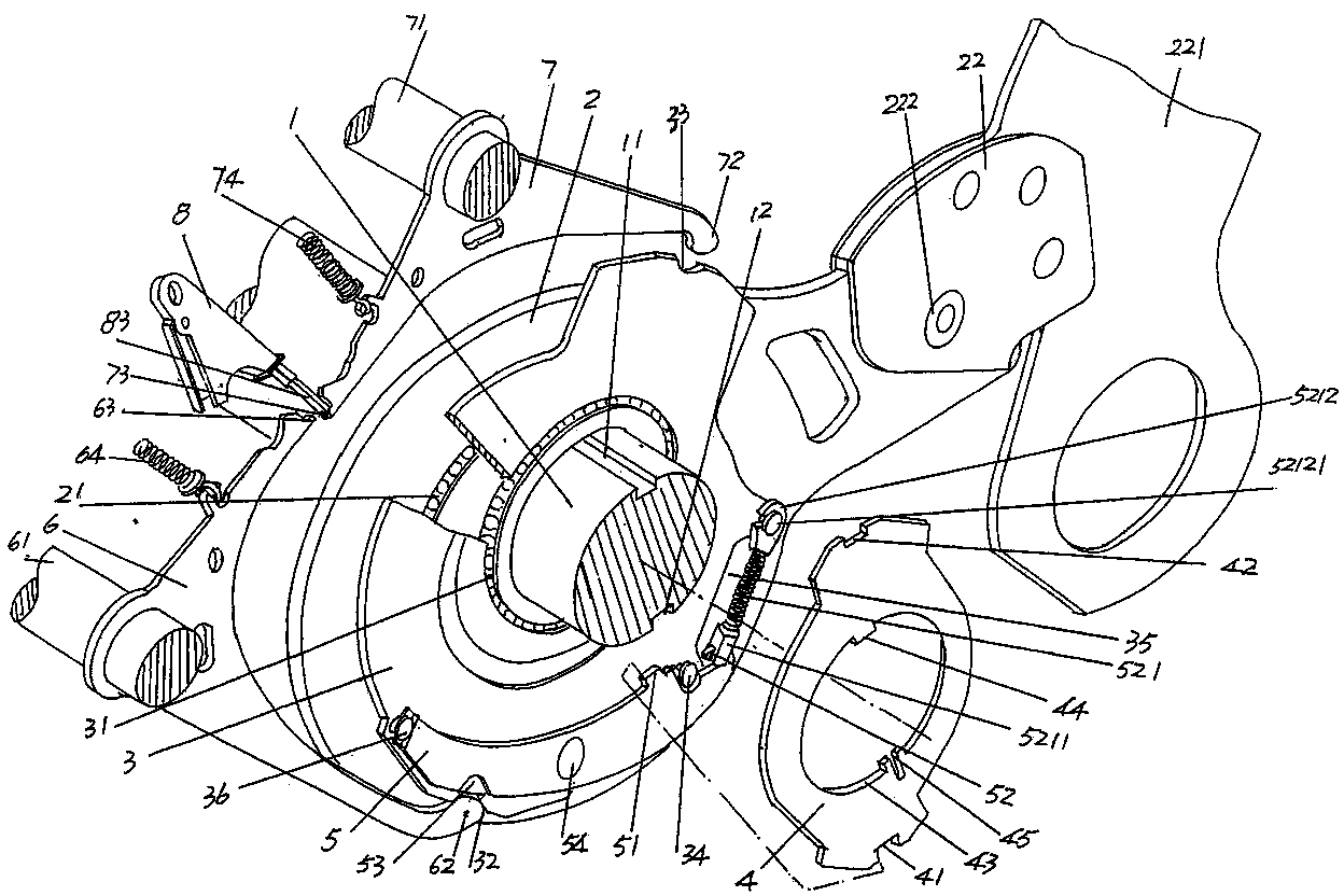Selecting and comprehensively actuating mechanism for rotary type dobby opening device