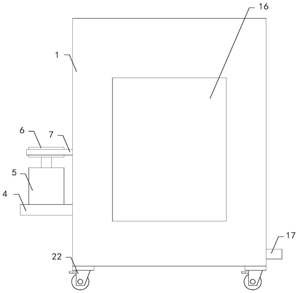 A mixing device for painting and processing shells of communication equipment