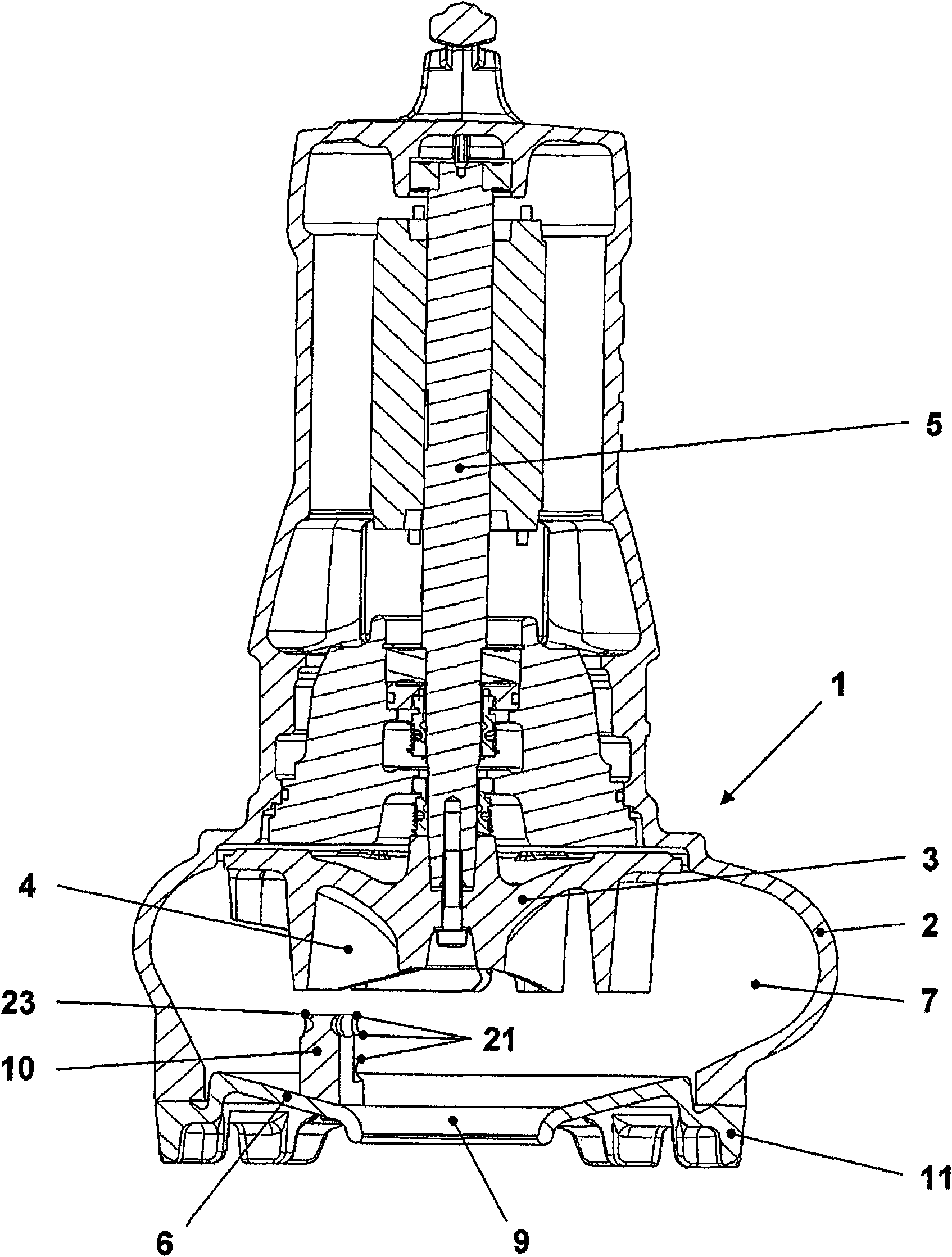 Centrifugal pump with free flow wheel