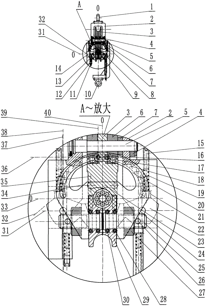 Plunger spring, synchronous opening and closing and five-wheel rapid hanging-in or quitting crane tackle