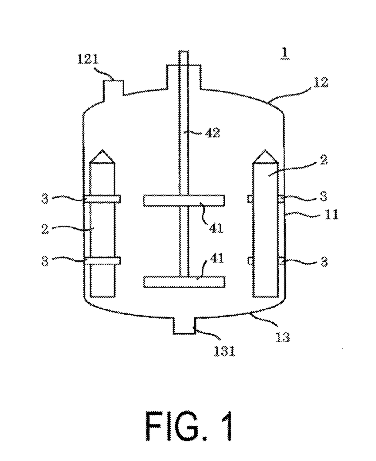 Polyarylene sulfide production device provided with baffle and baffle support