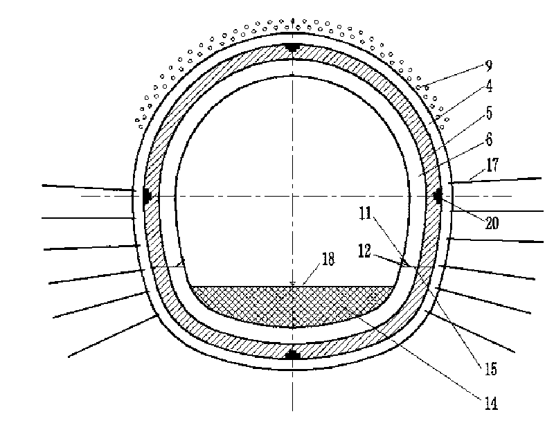 Ground fissure tunnel asphalt concrete composite lining and supporting method thereof
