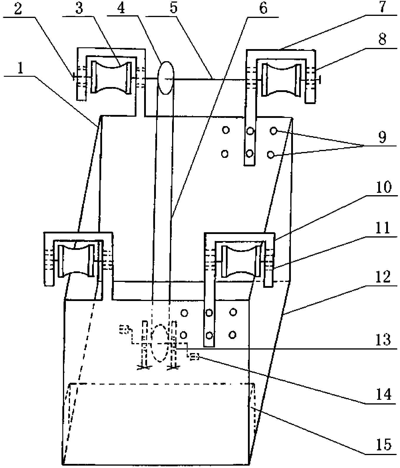 Pedal flying trolley for divided conductor