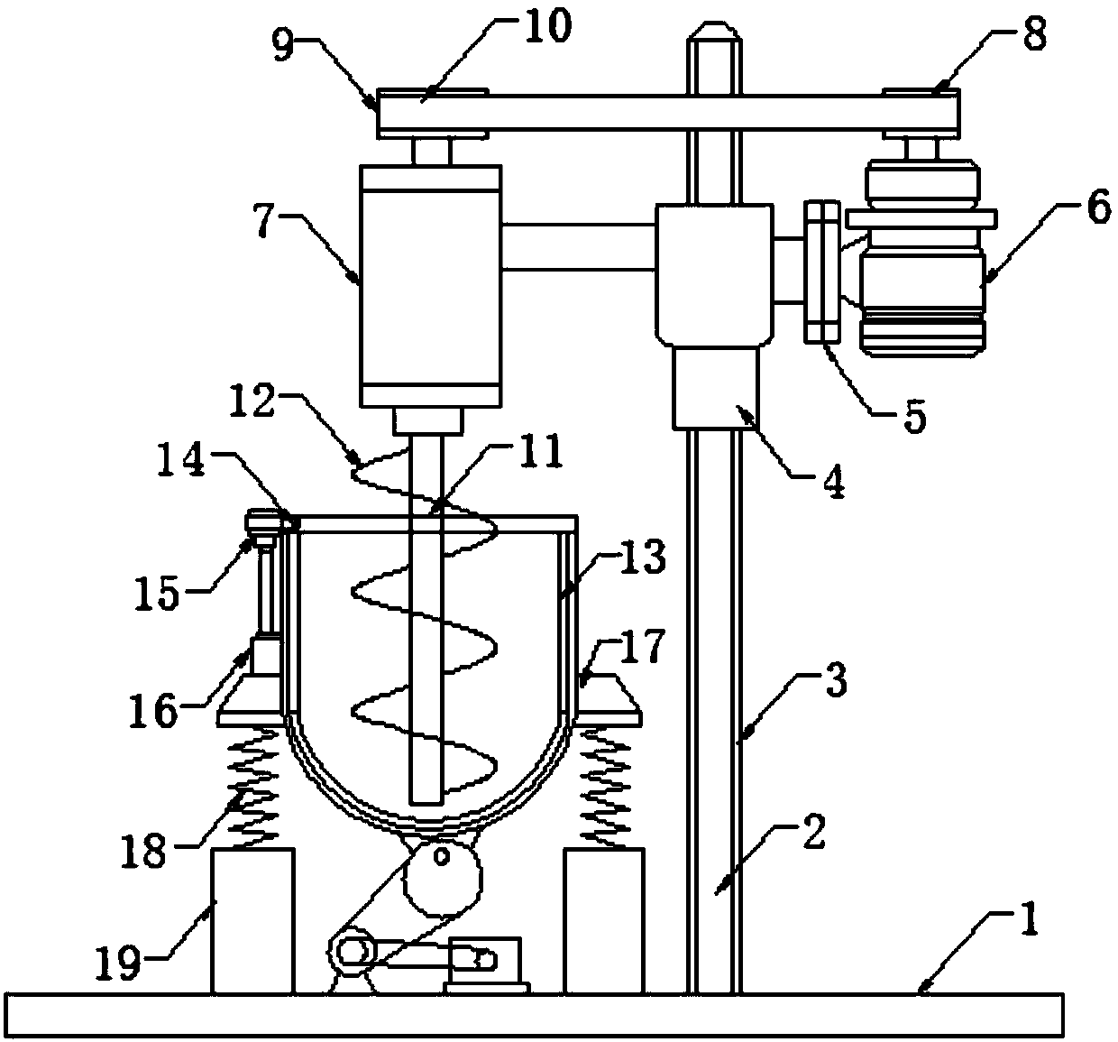 High-efficiency cement stirring device