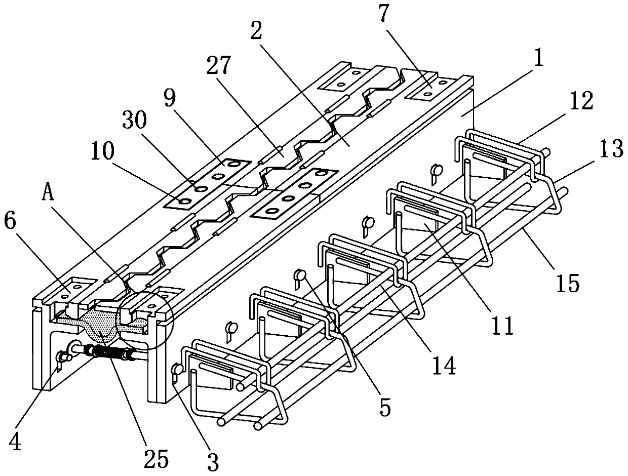 Height-adjustable bridge expansion joint component capable of realizing transverse connection