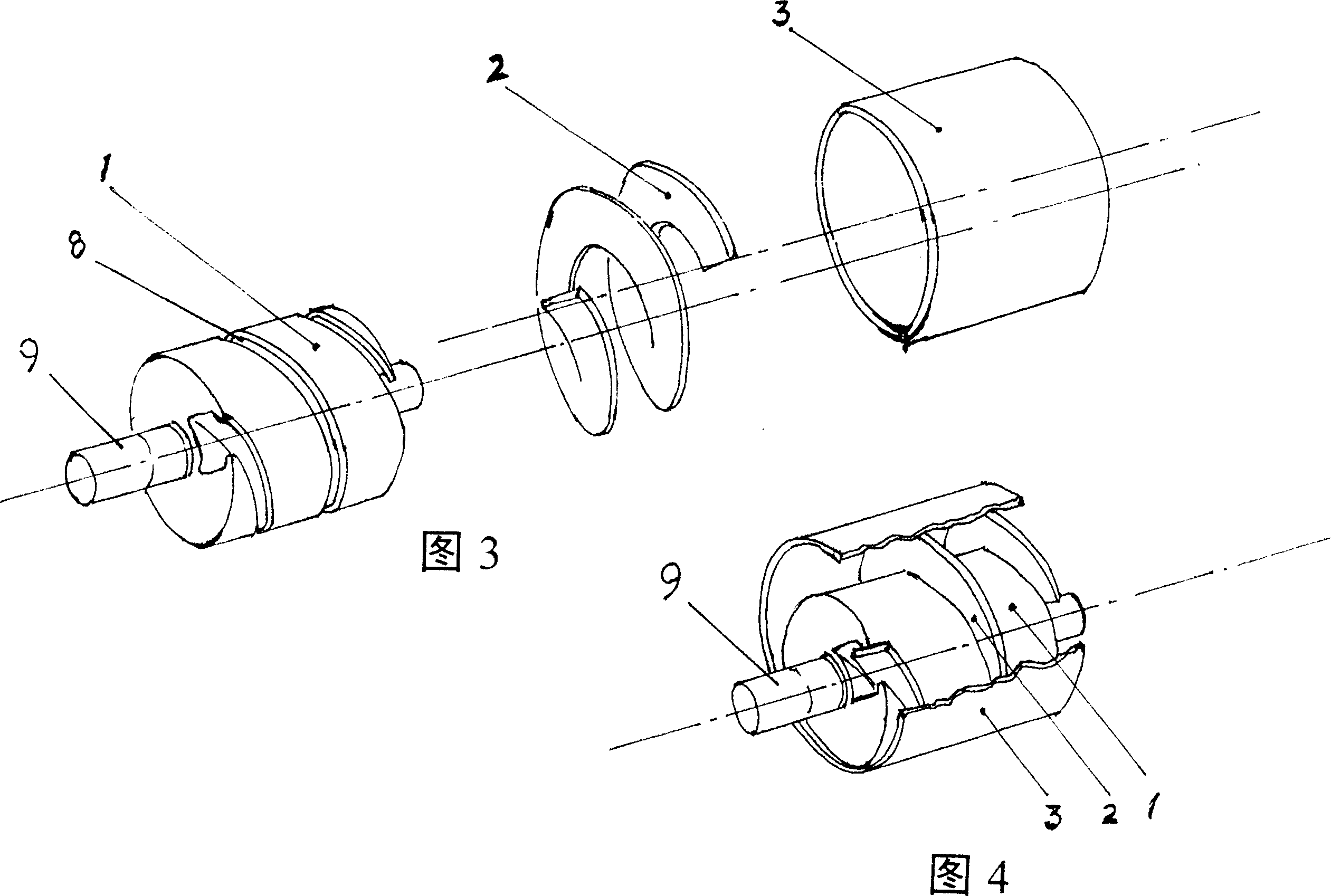 Rotation impeller blade pump